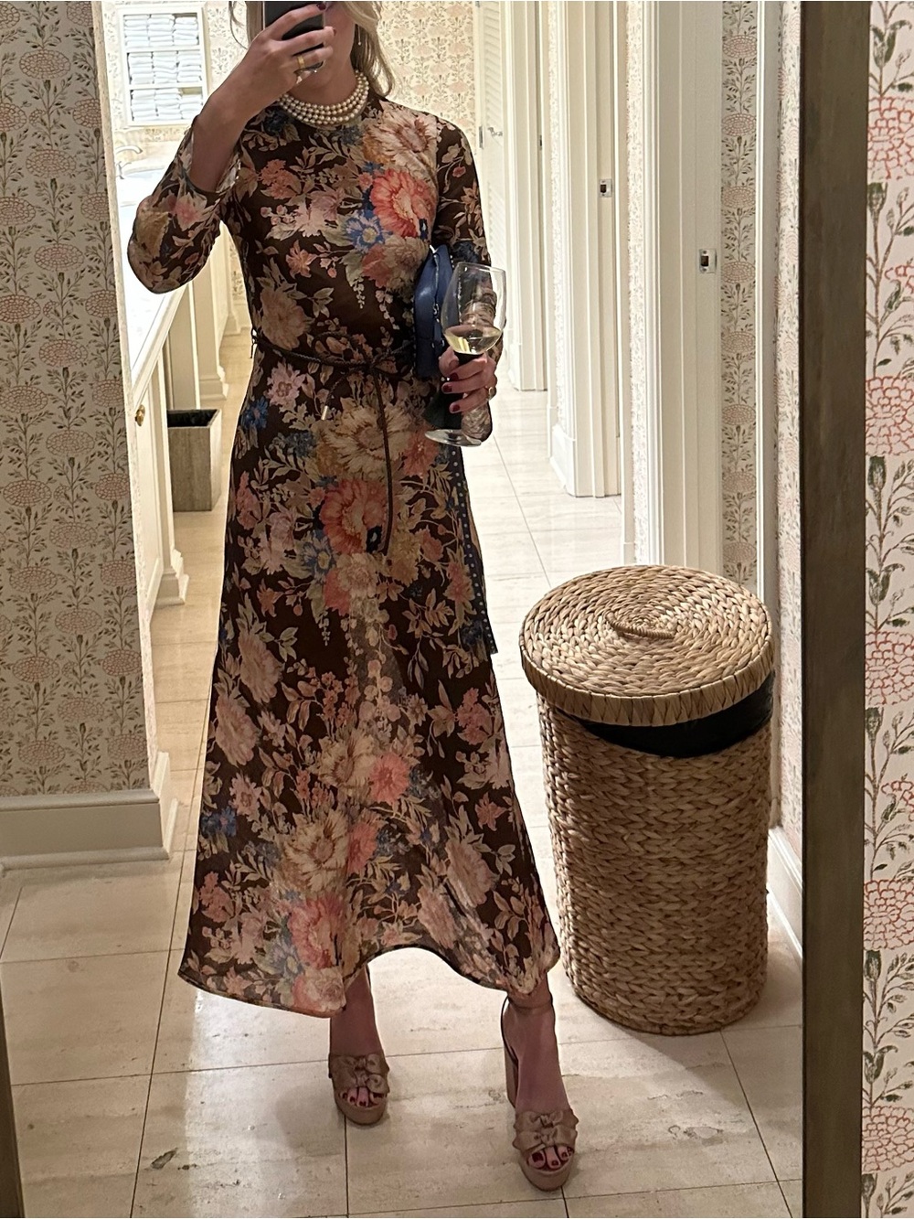 Zimmermann Long Sleeve Brown Maxi Dress